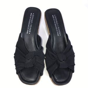 Donald J Pliner Black Cork Wedge Shoes Sz 7.5